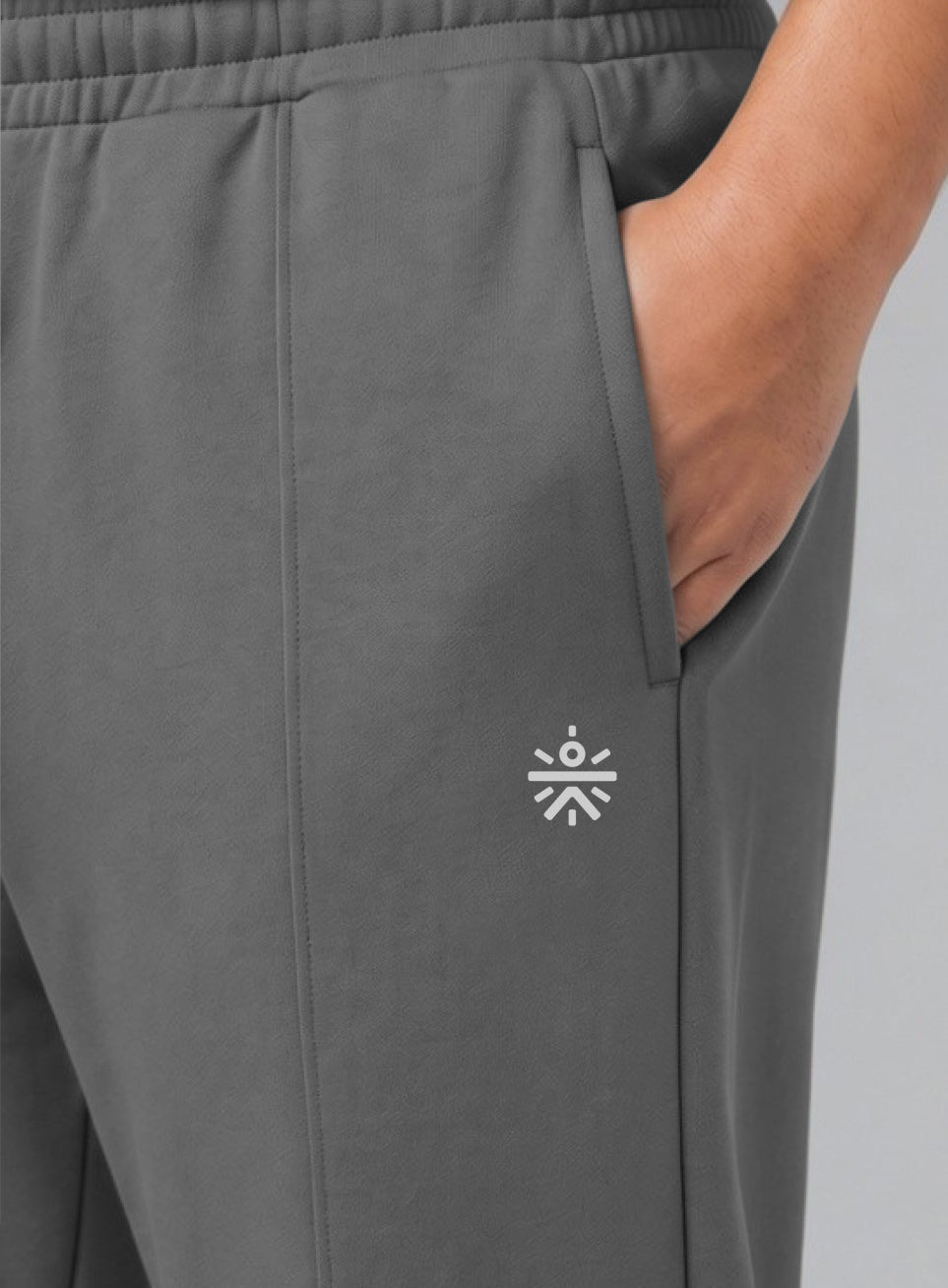 Men's Grey All Day Play Plus Size Straight Fit Trackpants