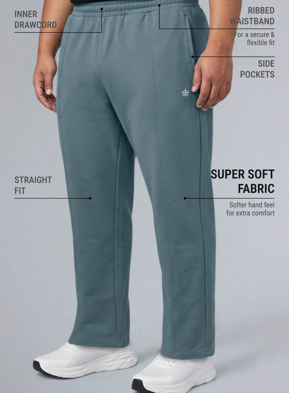 Men's Blue All Day Play Straight Fit Trackpants
