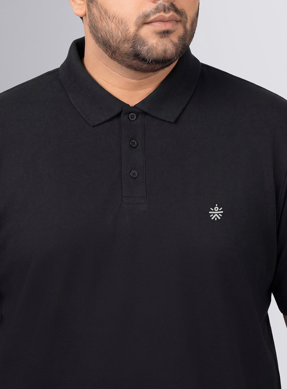Men's Black All Day Play Plus Size Polo T-shirt