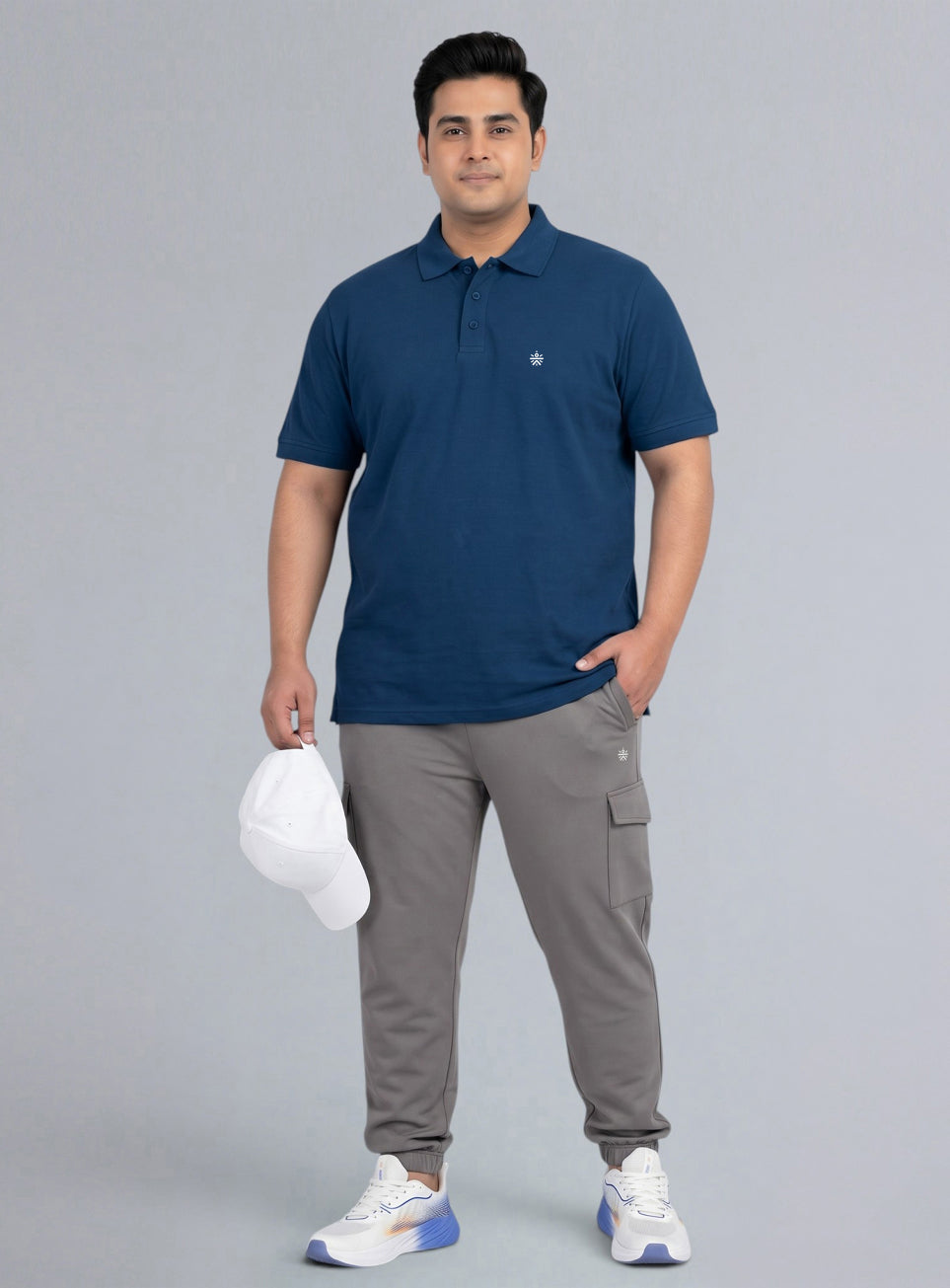 Men's Navy All Day Play Plus Size Polo T-shirt