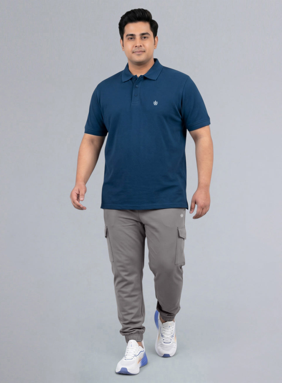 Men's Navy All Day Play Plus Size Polo T-shirt