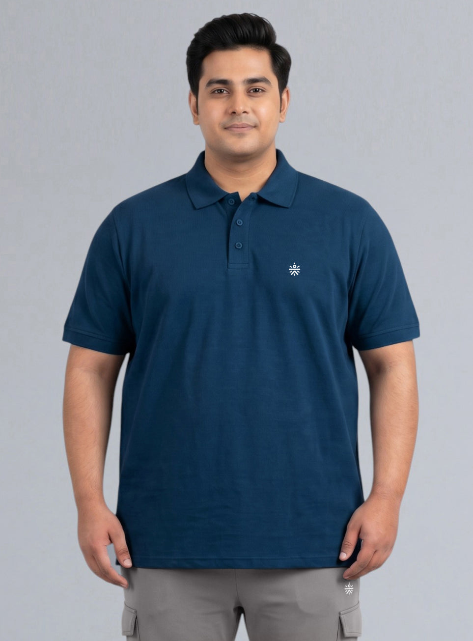 Men's Navy All Day Play Plus Size Polo T-shirt