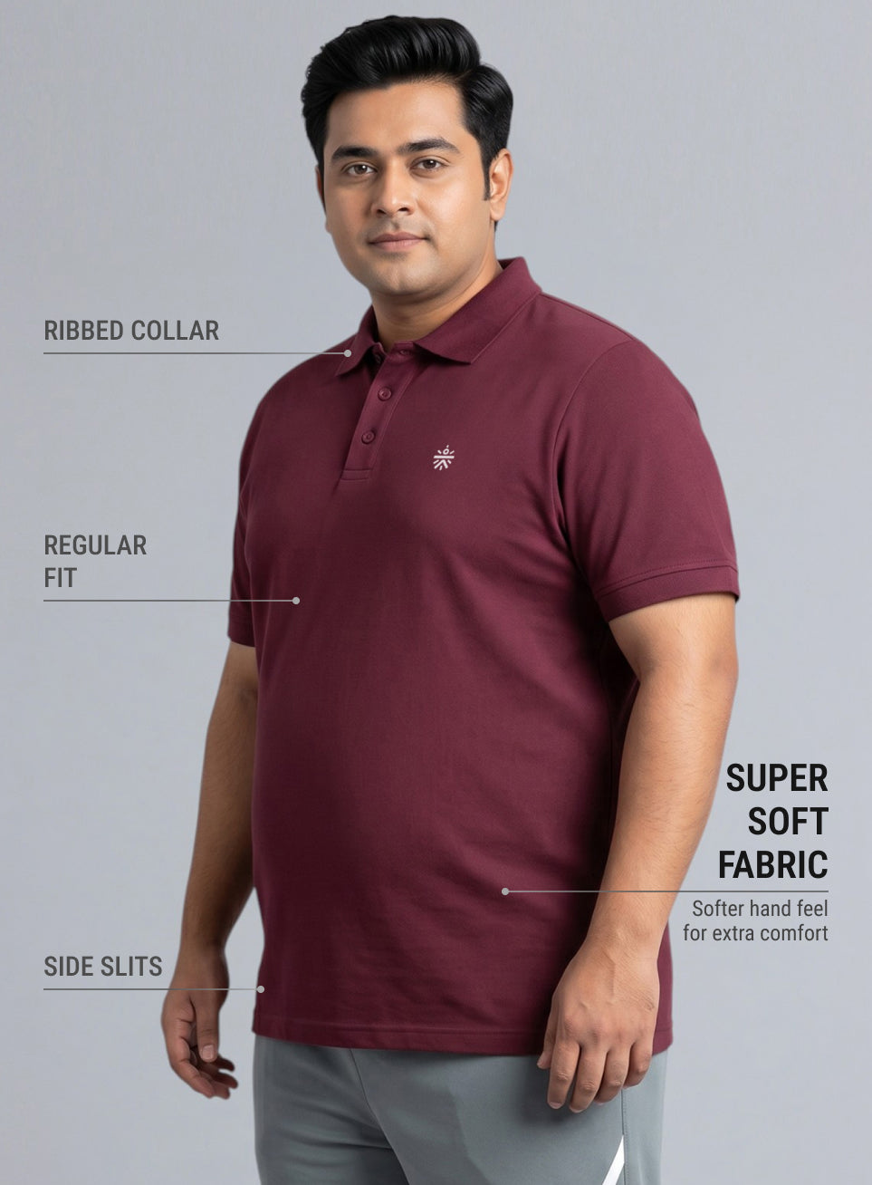 Men's Wine All Day Play Polo T-shirt