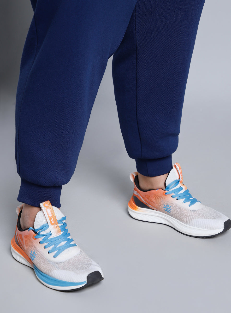 Women's Blue Cotton Plus Size Everyday Joggers