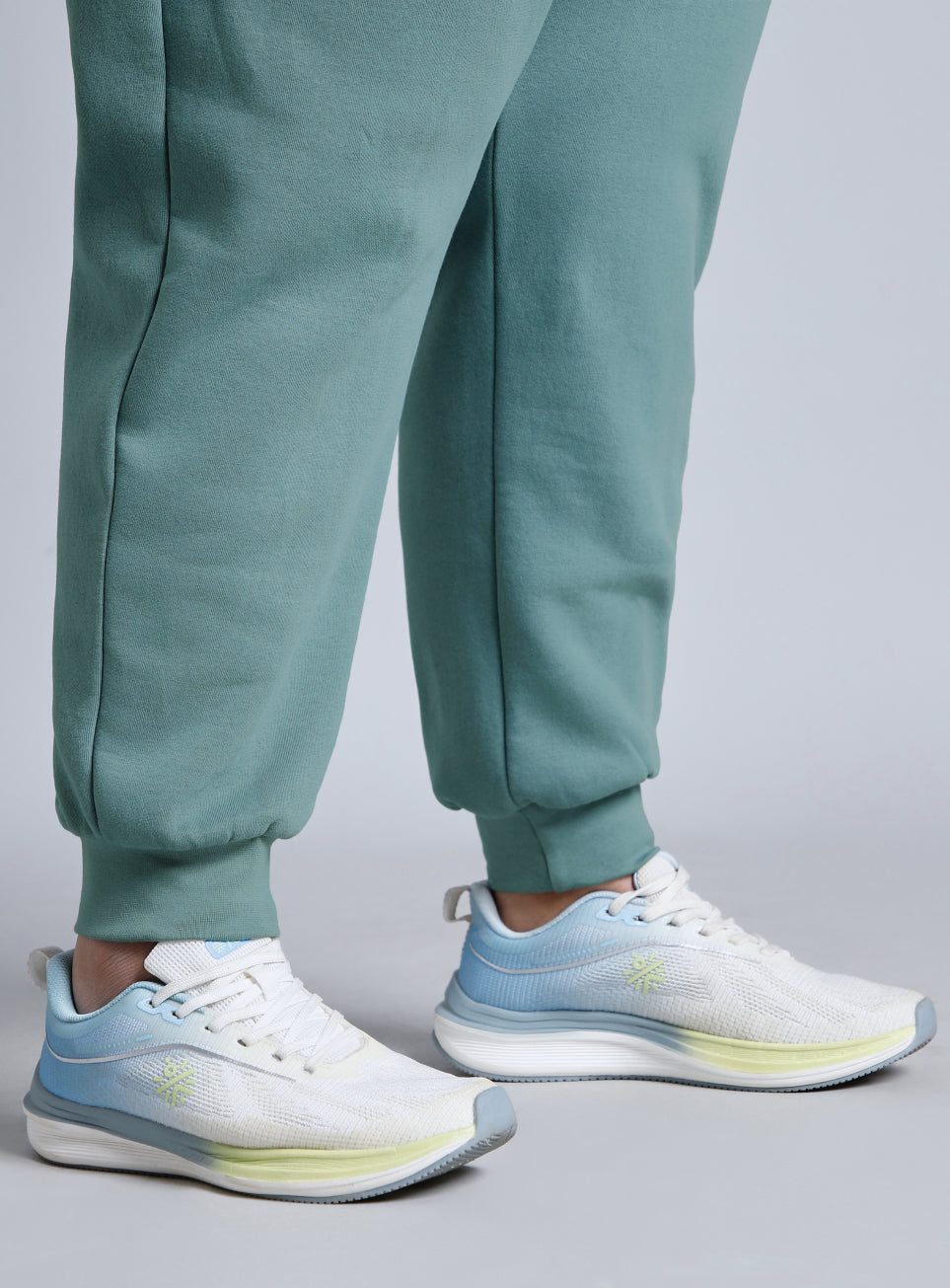 Women's Green Cotton Plus Size Everyday Joggers