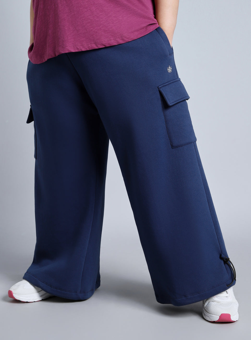 Women's Blue Plus Size Utility Joggers