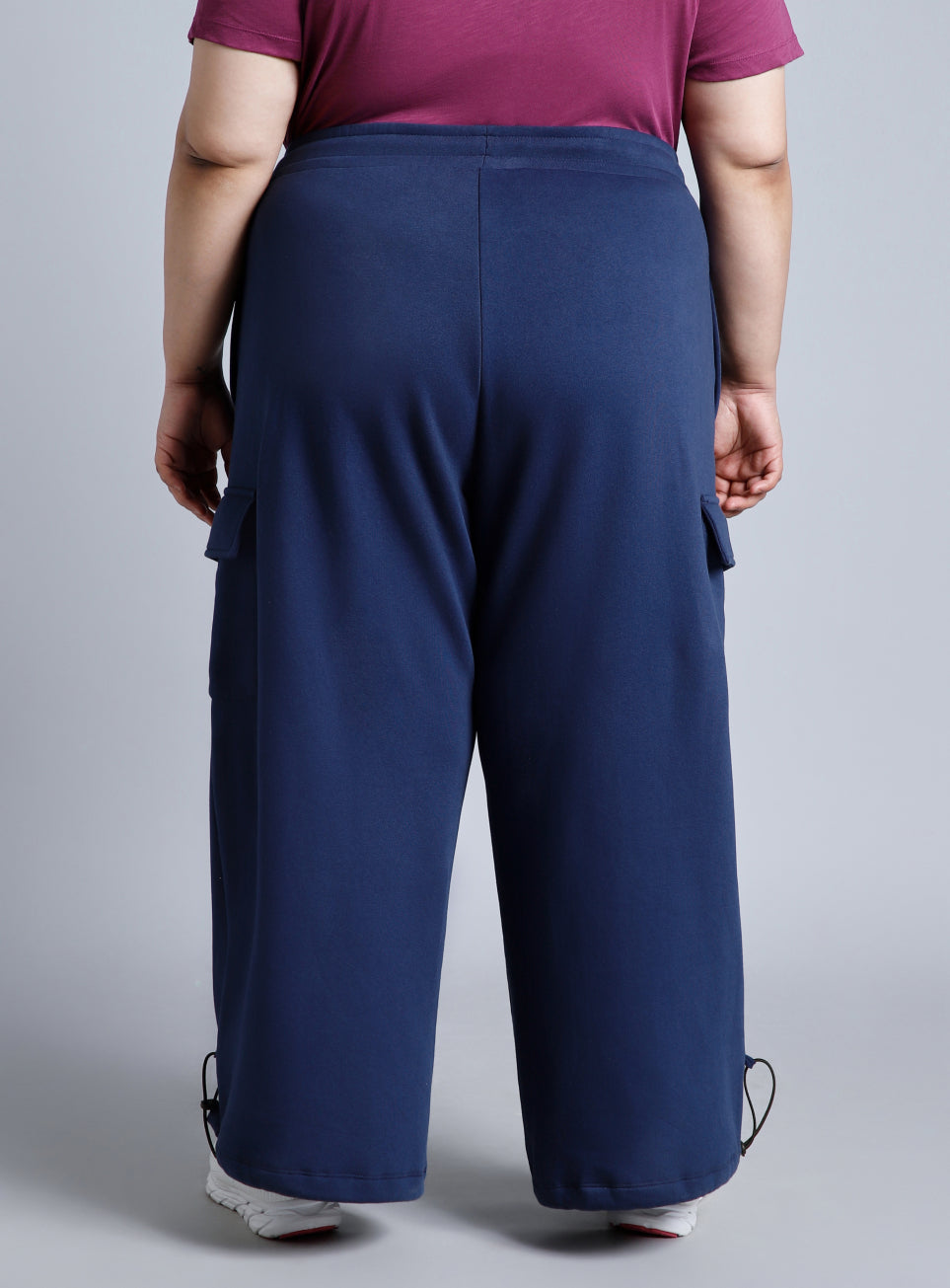 Women's Blue Plus Size Utility Joggers