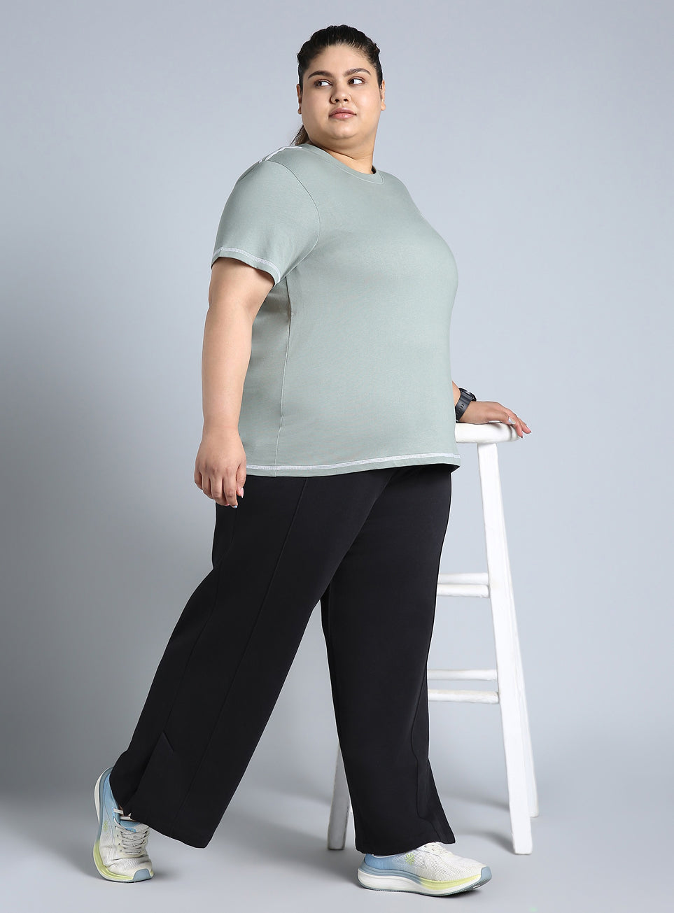 Women's Black Plus Size Everyday Cotton Trackpants