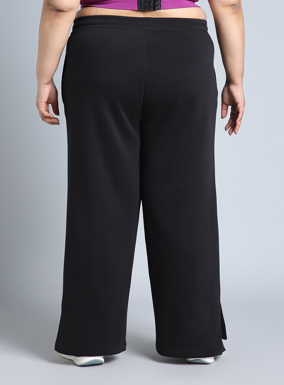 Women's Black Plus Size Everyday Cotton Trackpants