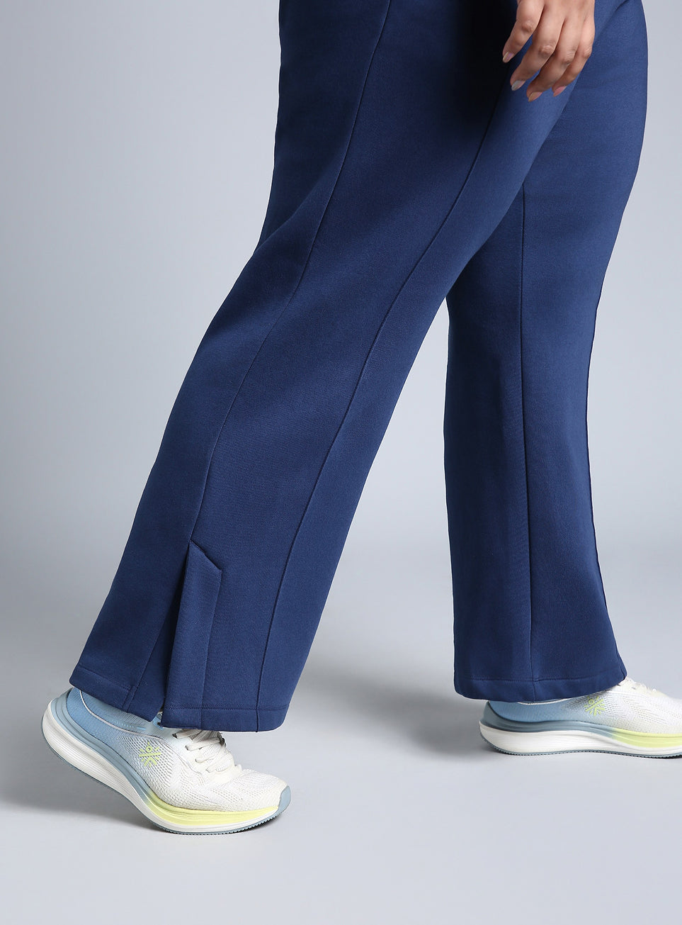 Women's Blue Plus Size Everyday Cotton Trackpants