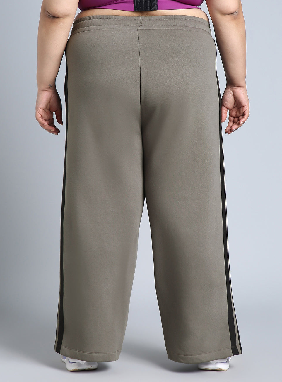 Women's Grey Plus Size Elevated Athleisure Trackpants