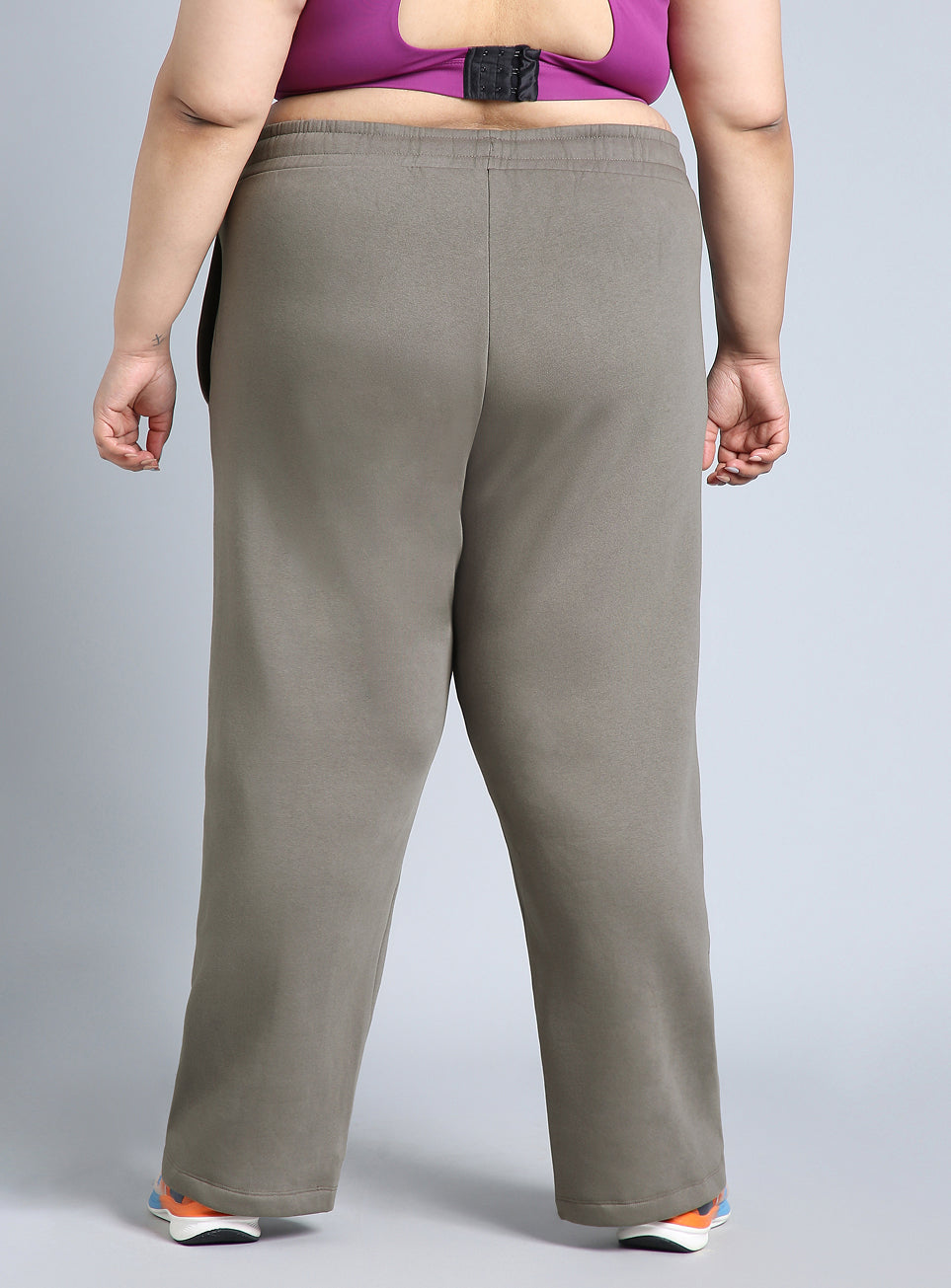 Women's Grey Plus Size Athleisure Trackpants