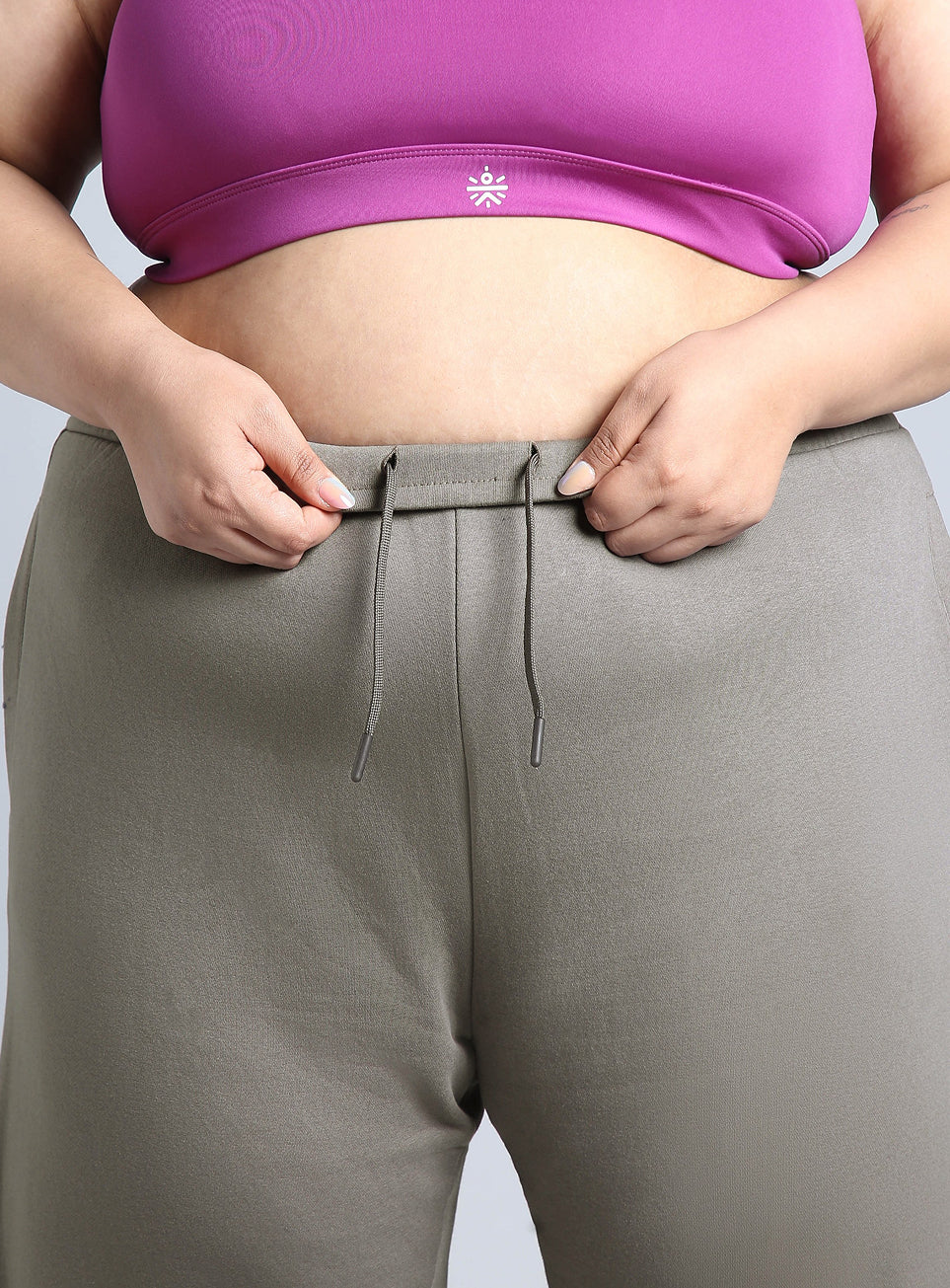 Women's Grey Plus Size Athleisure Trackpants