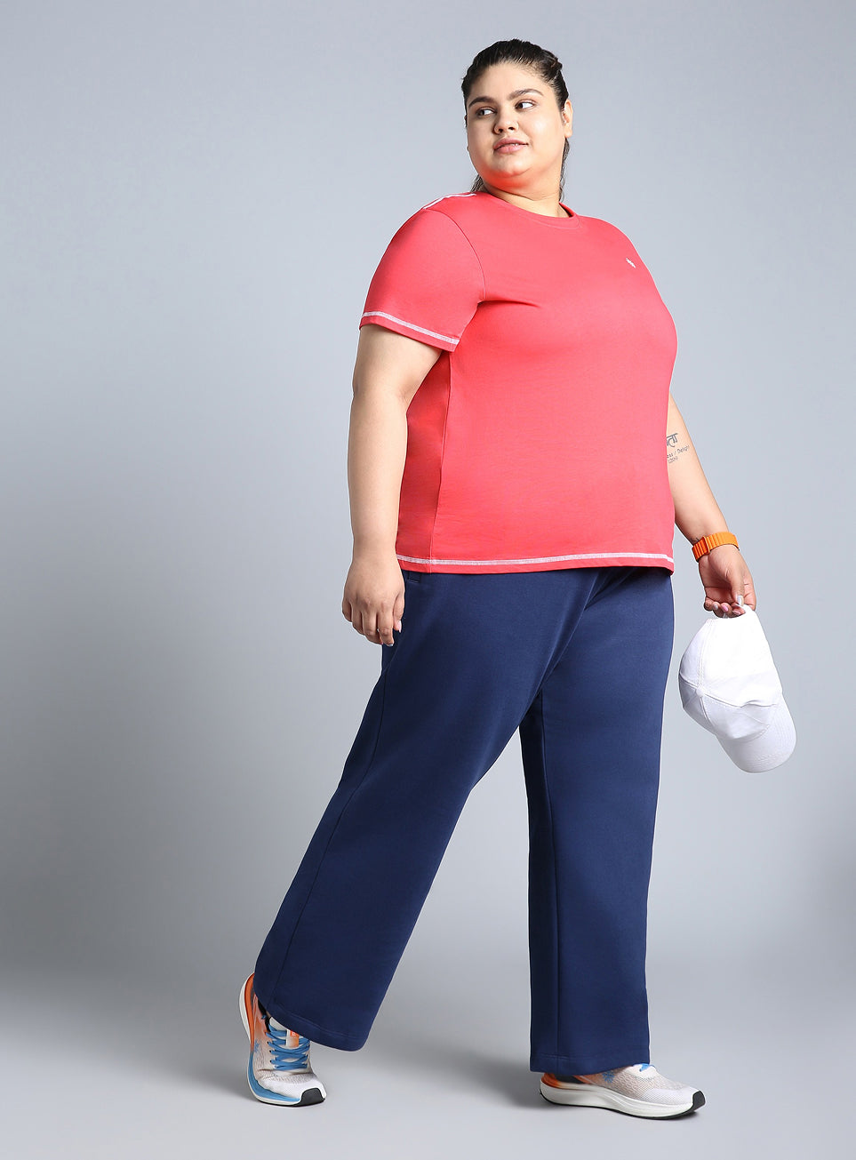 Women's Blue Plus Size Athleisure Trackpants