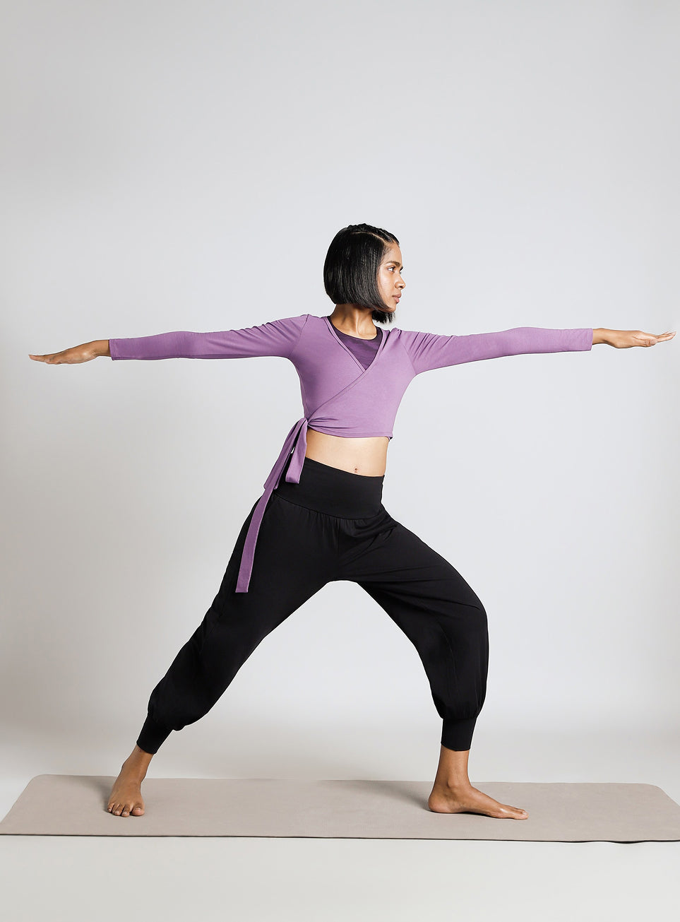Women's Purple Back Wrap Around Flow Yoga Tank