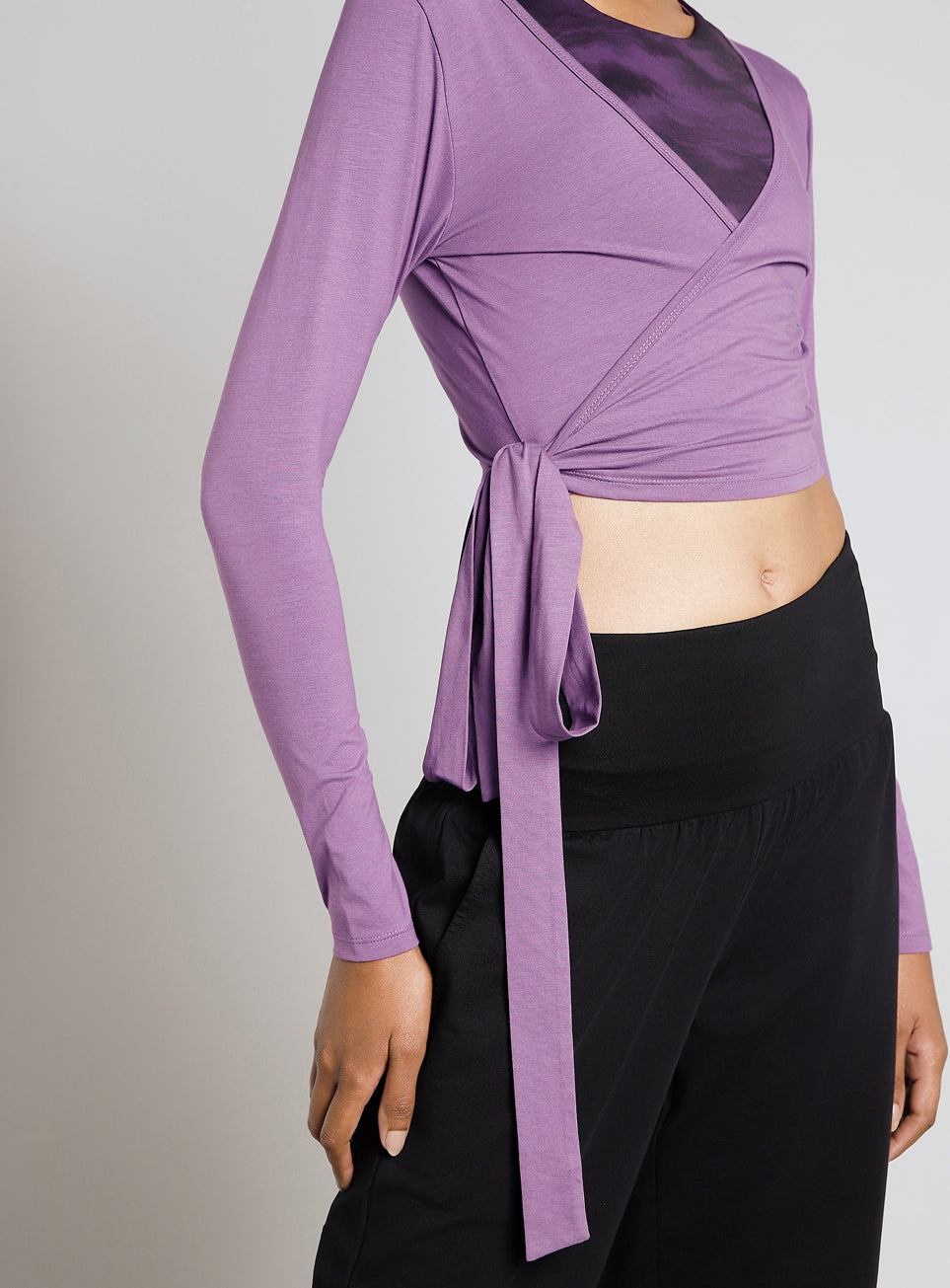 Women's Purple Back Wrap Around Flow Yoga Tank