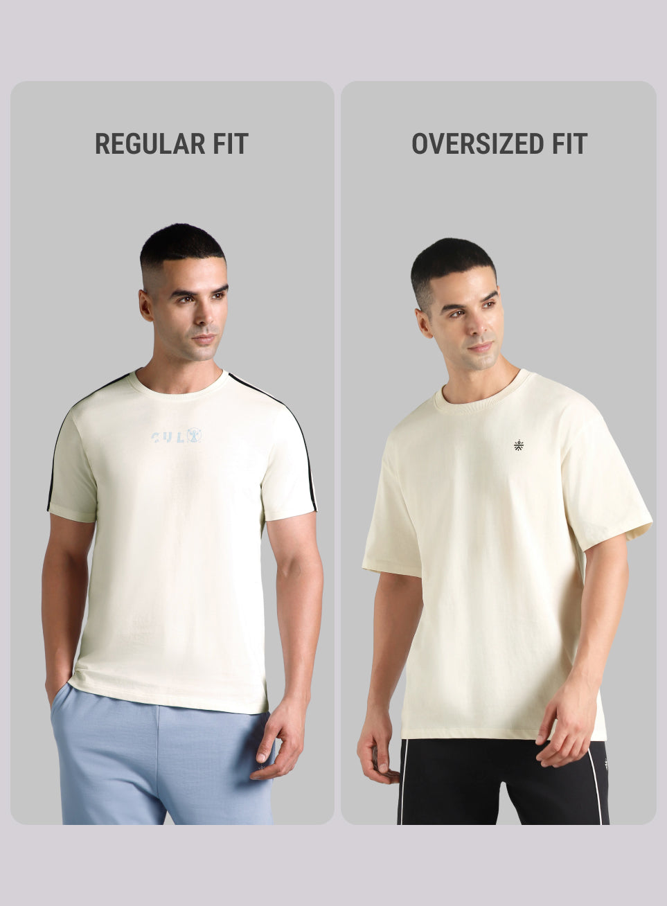 Men's Off White Built-In Motion Graphic Oversized T-shirt