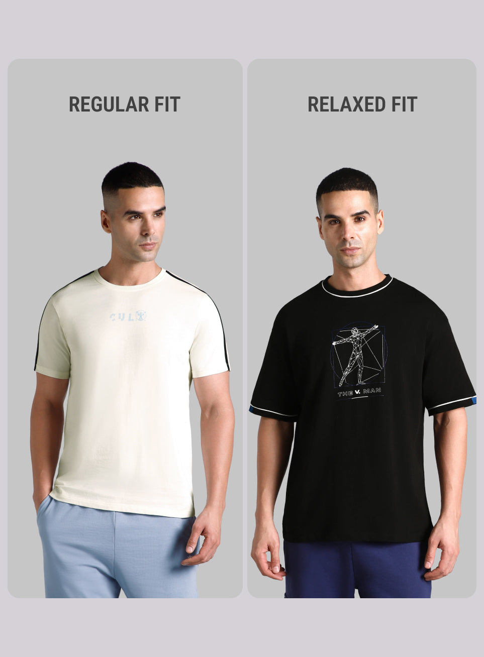 Men's Black V-Man Relaxed Fit Graphic T-shirt