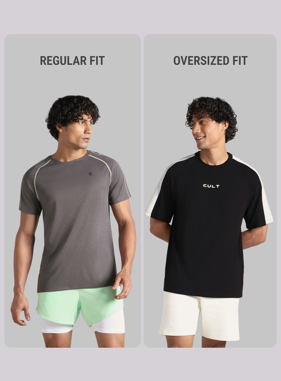 Men's Black V-Man Motion Panel Oversized Fit T-shirt