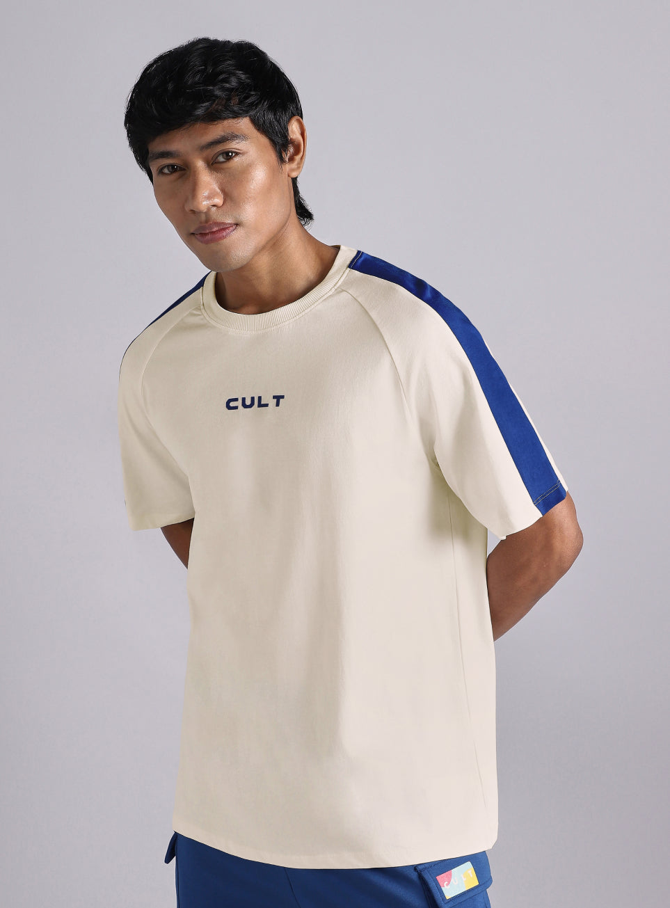 Men's Off white V-man Motion panel Oversized fit T-shirt