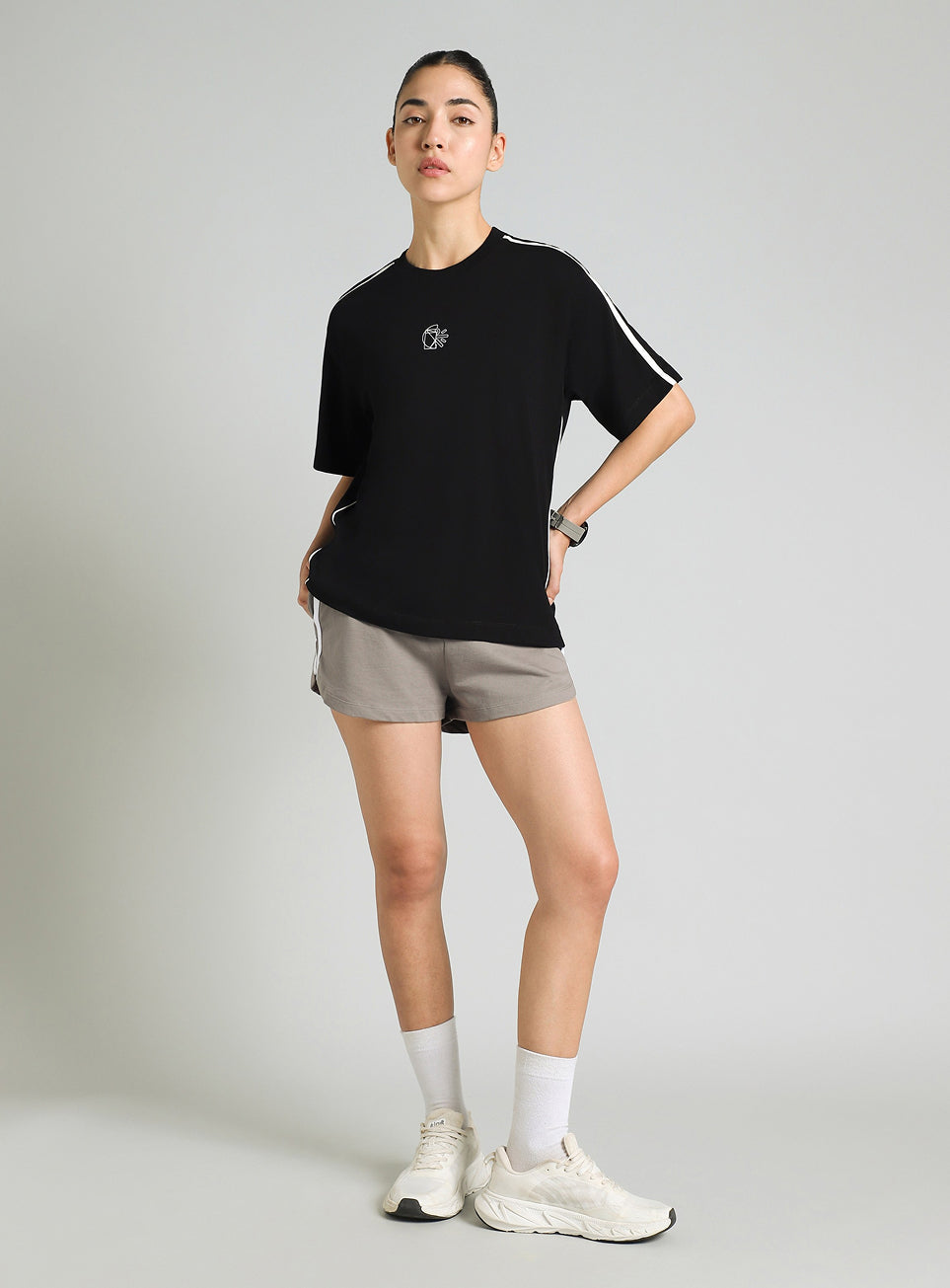 Women's Black Cult Logomania Print Relaxed Fit T-shirt