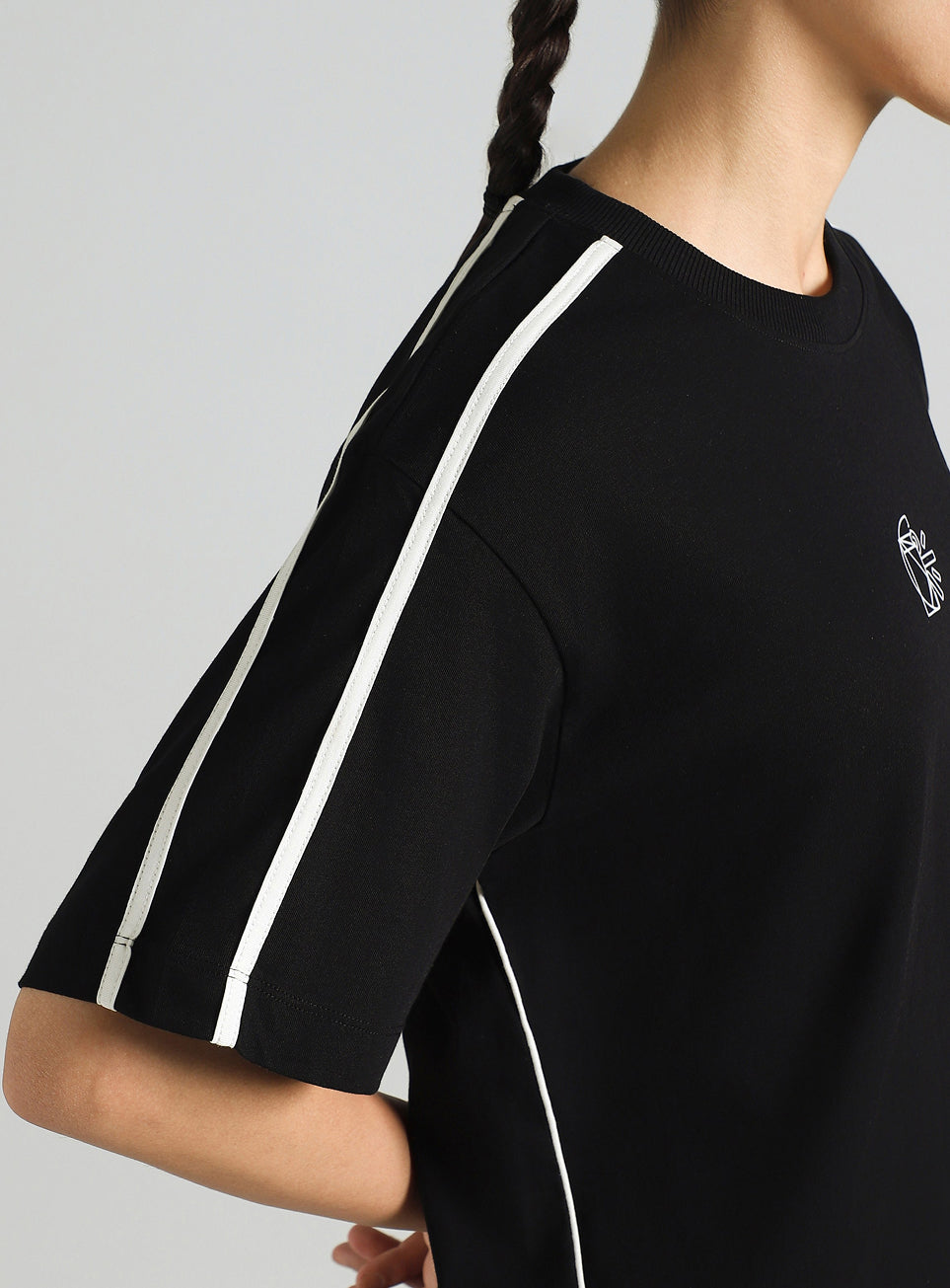 Women's Black Cult Logomania Print Relaxed Fit T-shirt