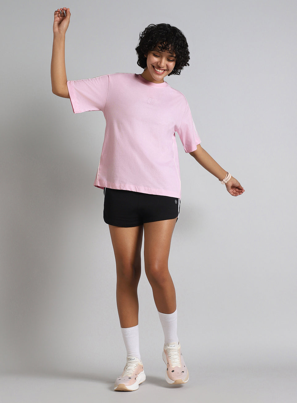 Women's Pink Cult Logomania Print Relaxed Fit T-shirt