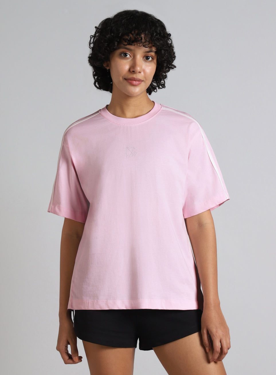 Women's Pink Cult Logomania Print Relaxed Fit T-shirt