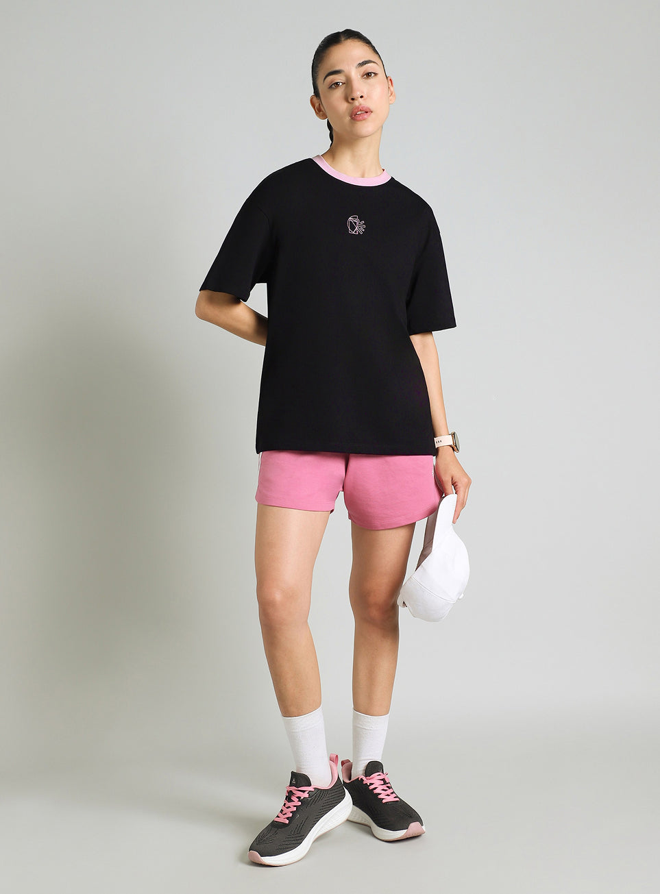 Women's Black Cult Logomania Print Oversized Fit T-shirt
