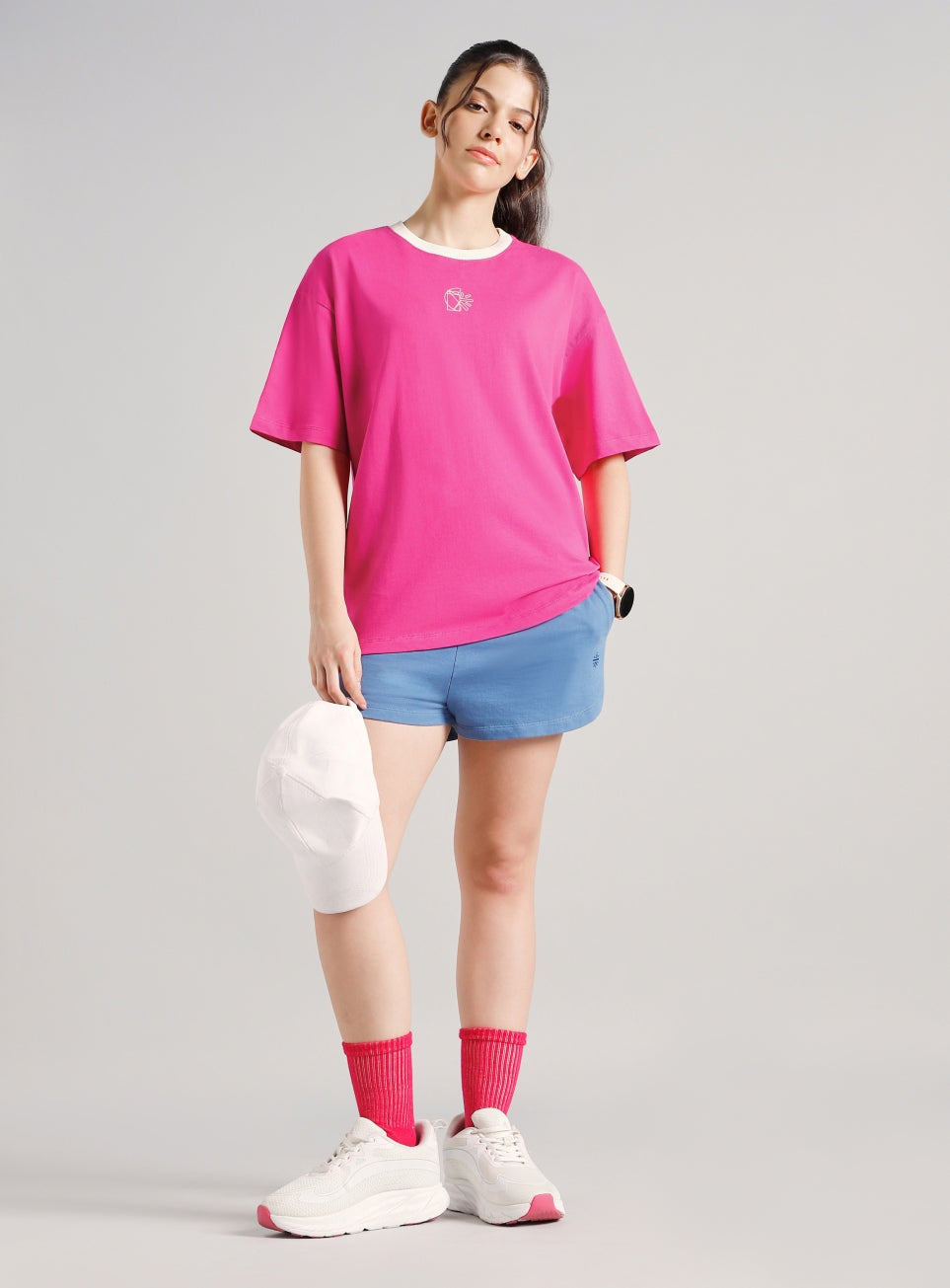 Women's Pink Cult Logomania Print Oversized Fit T-shirt