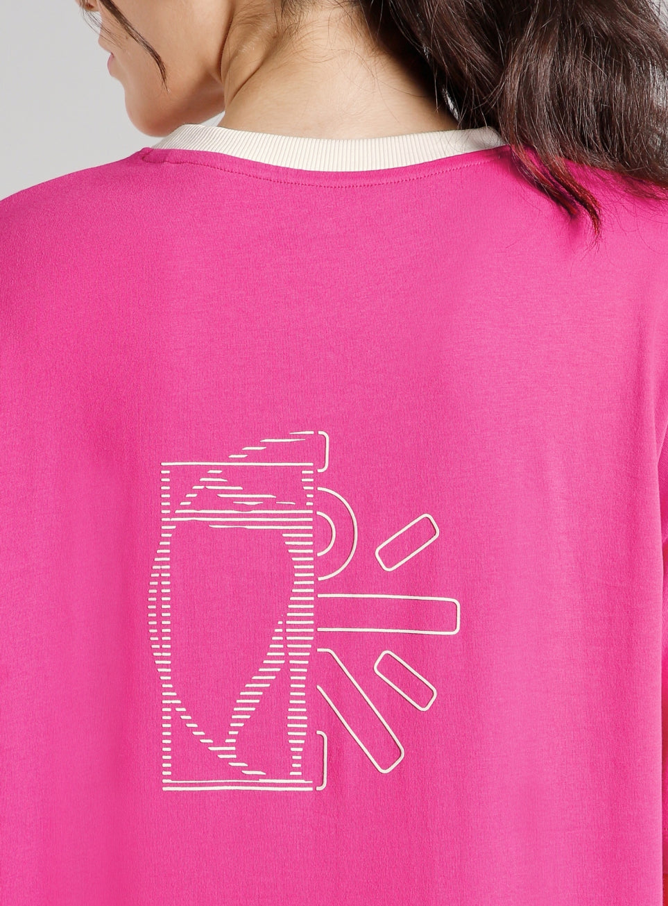 Women's Pink Cult Logomania Print Oversized Fit T-shirt