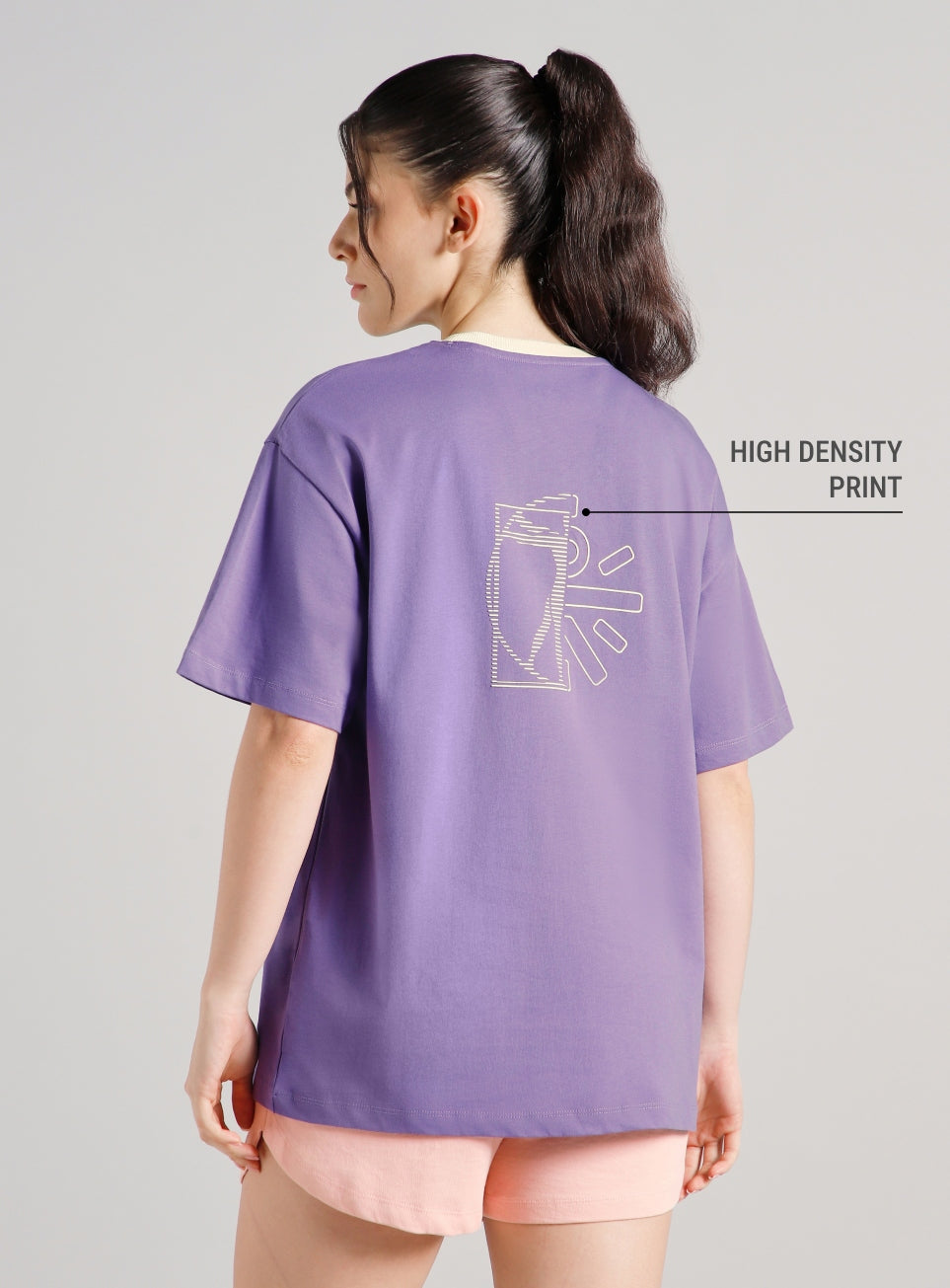 Women's Purple Cult Logomania Print Oversized Fit T-shirt