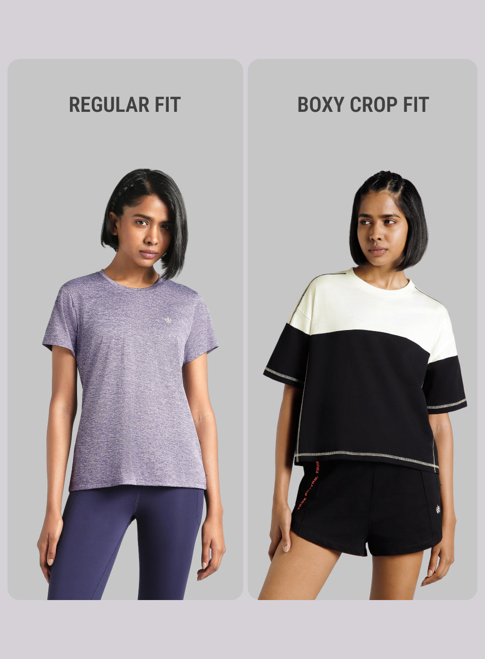 Women's Black Colourblocked Boxy Fit T-shirt