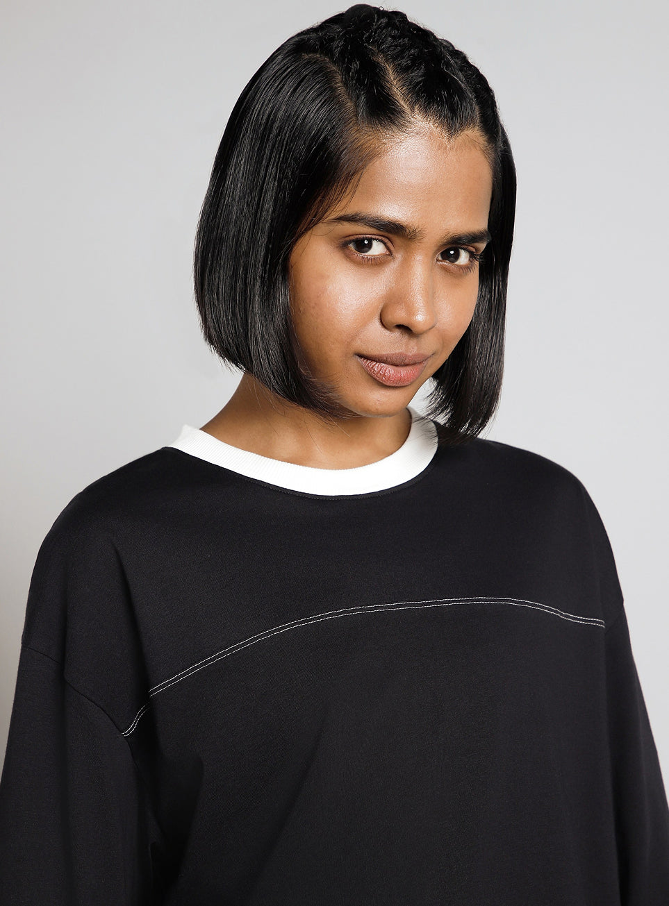 Women's Black Transition Graphic Oversized T-shirt
