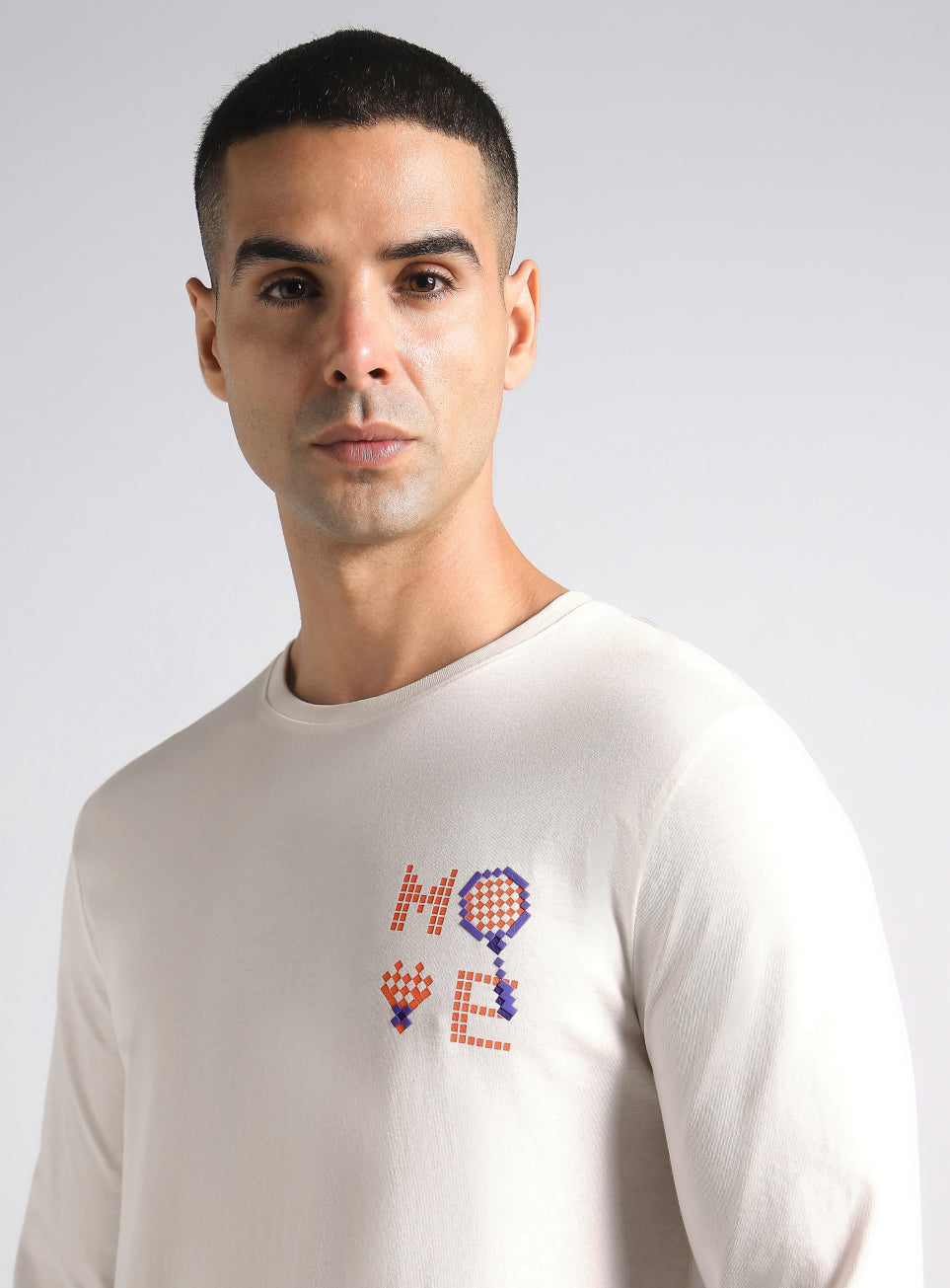 Men's White Courtside Print Full Sleeve T-shirt