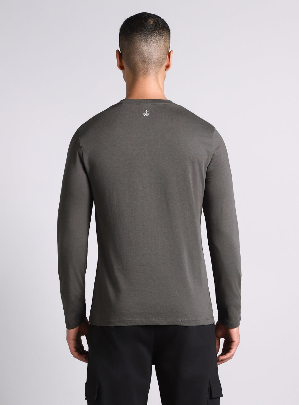 Men's Grey Courtside Print Full Sleeve T-shirt