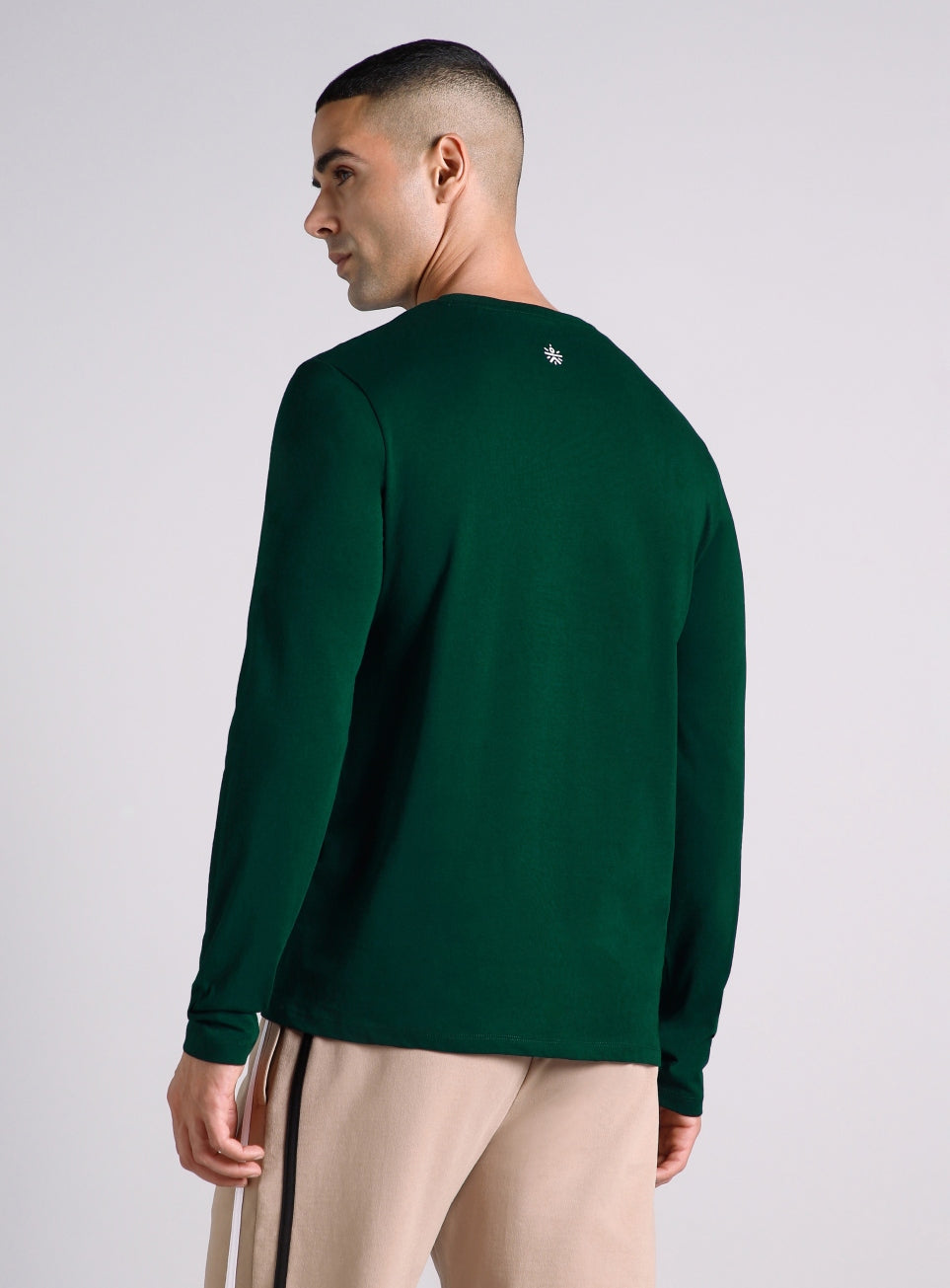Men's Sea Green Courtside Print Full Sleeve T-shirt