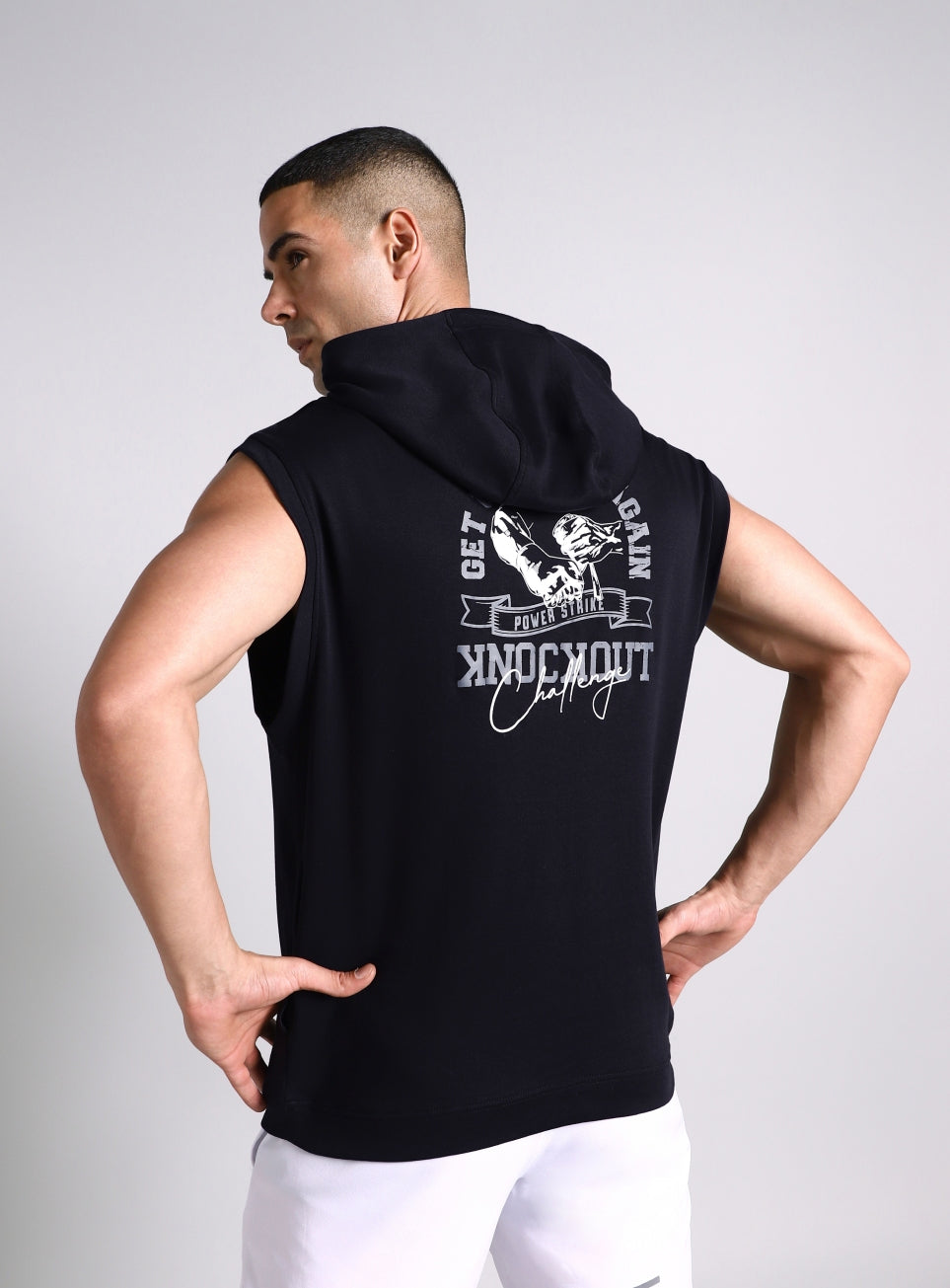Men's Black Fight Combat Hoodie Tank