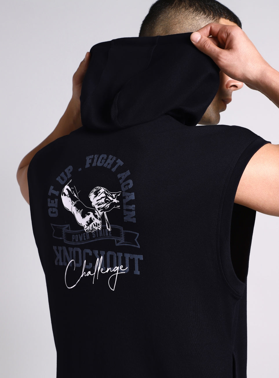 Men's Black Fight Combat Hoodie Tank