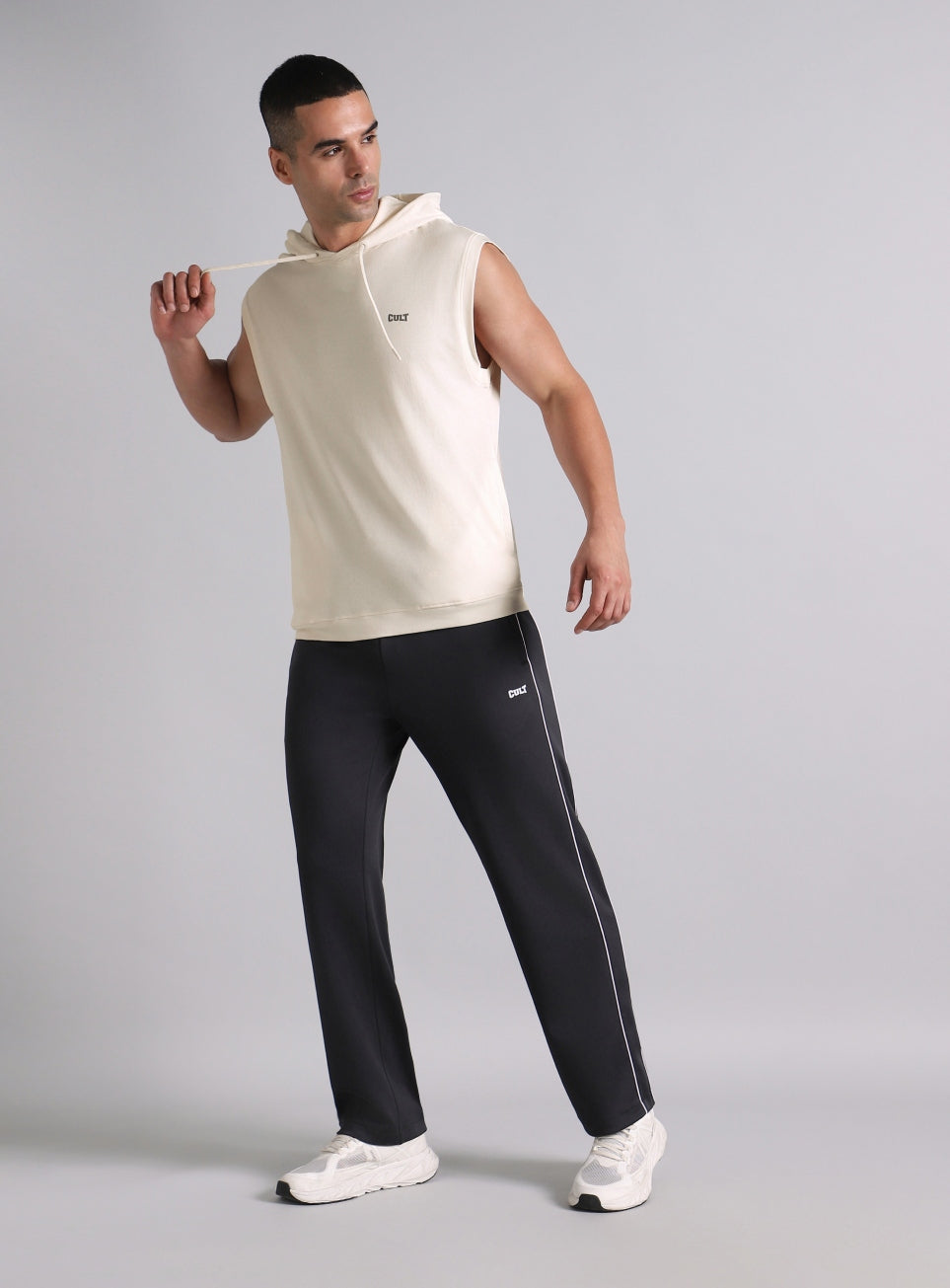Men's White Fight Combat Hoodie Tank