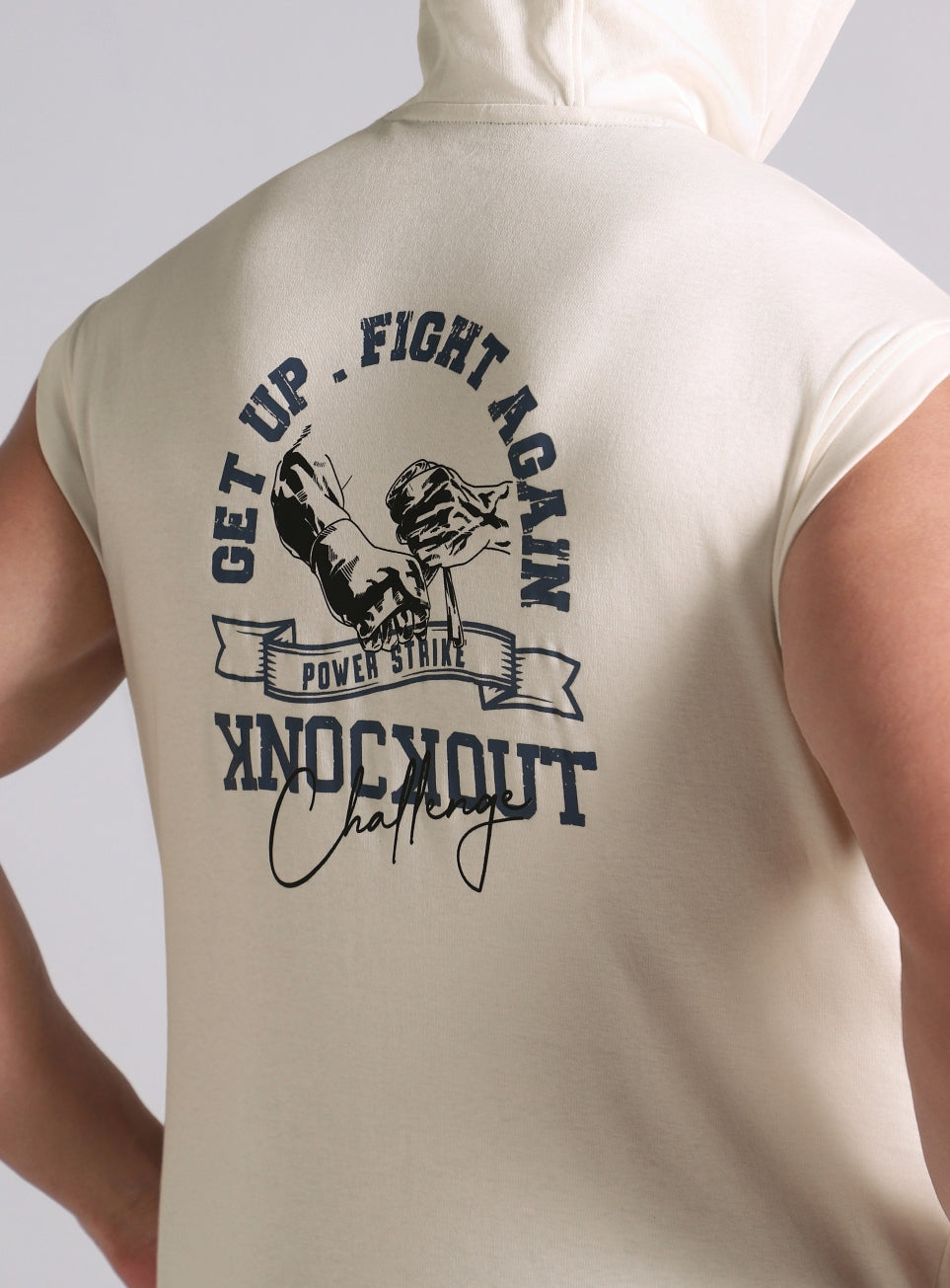 Men's White Fight Combat Hoodie Tank