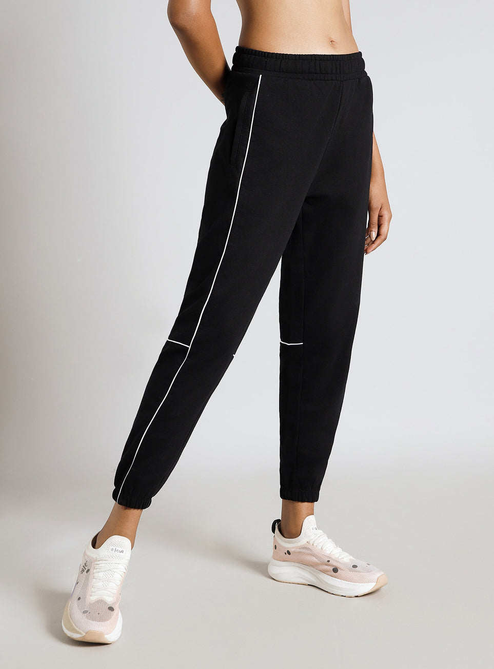Women's Black Panel Highlight Joggers