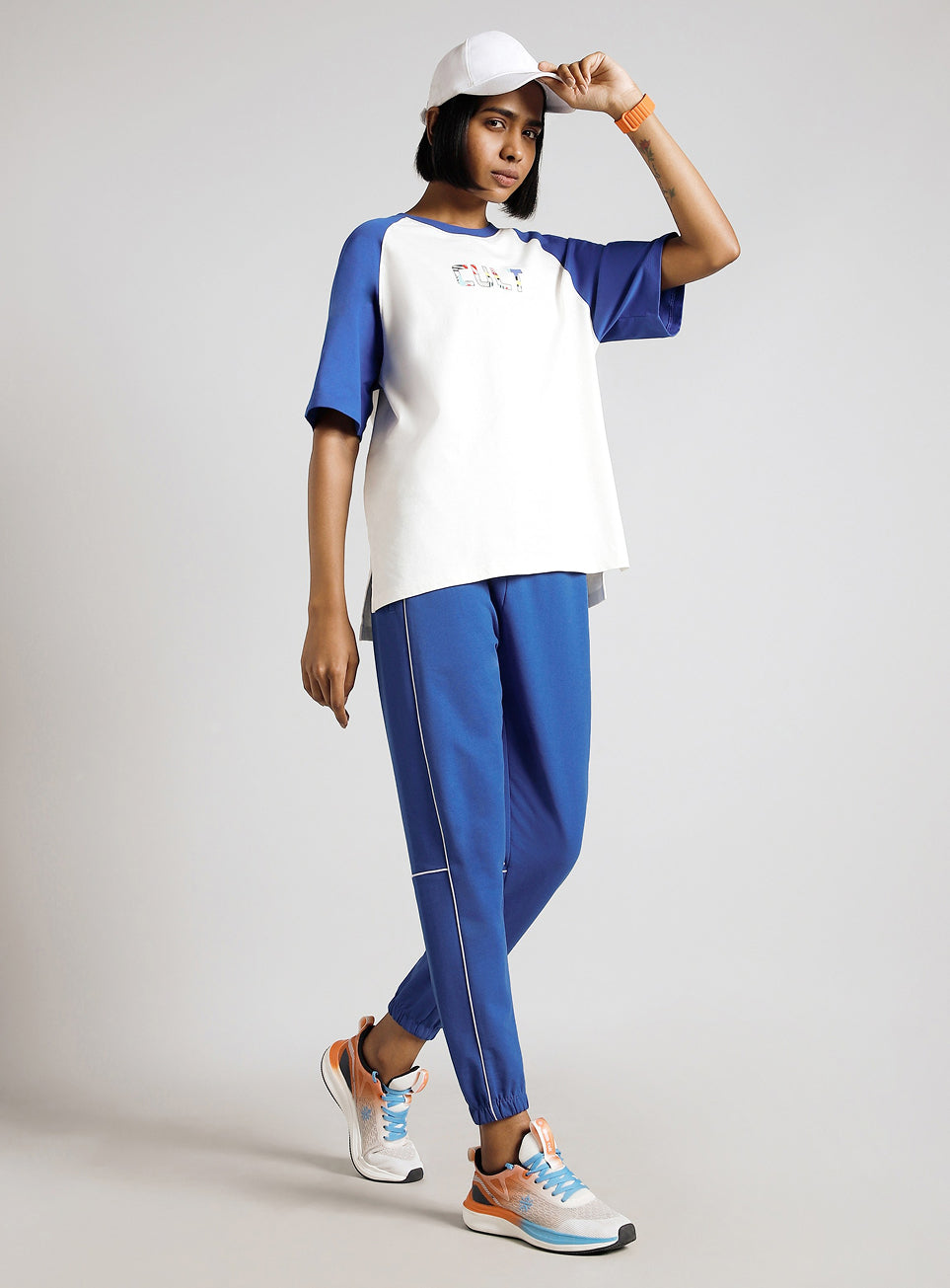 Women's Blue Panel Highlight Joggers