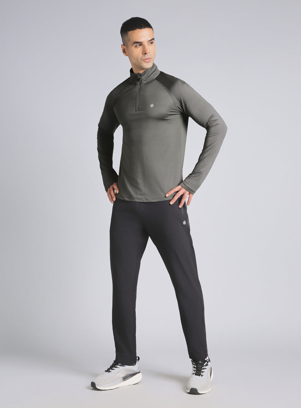 Men's Dark Grey HIIT Training Form Full Sleeve T-shirt