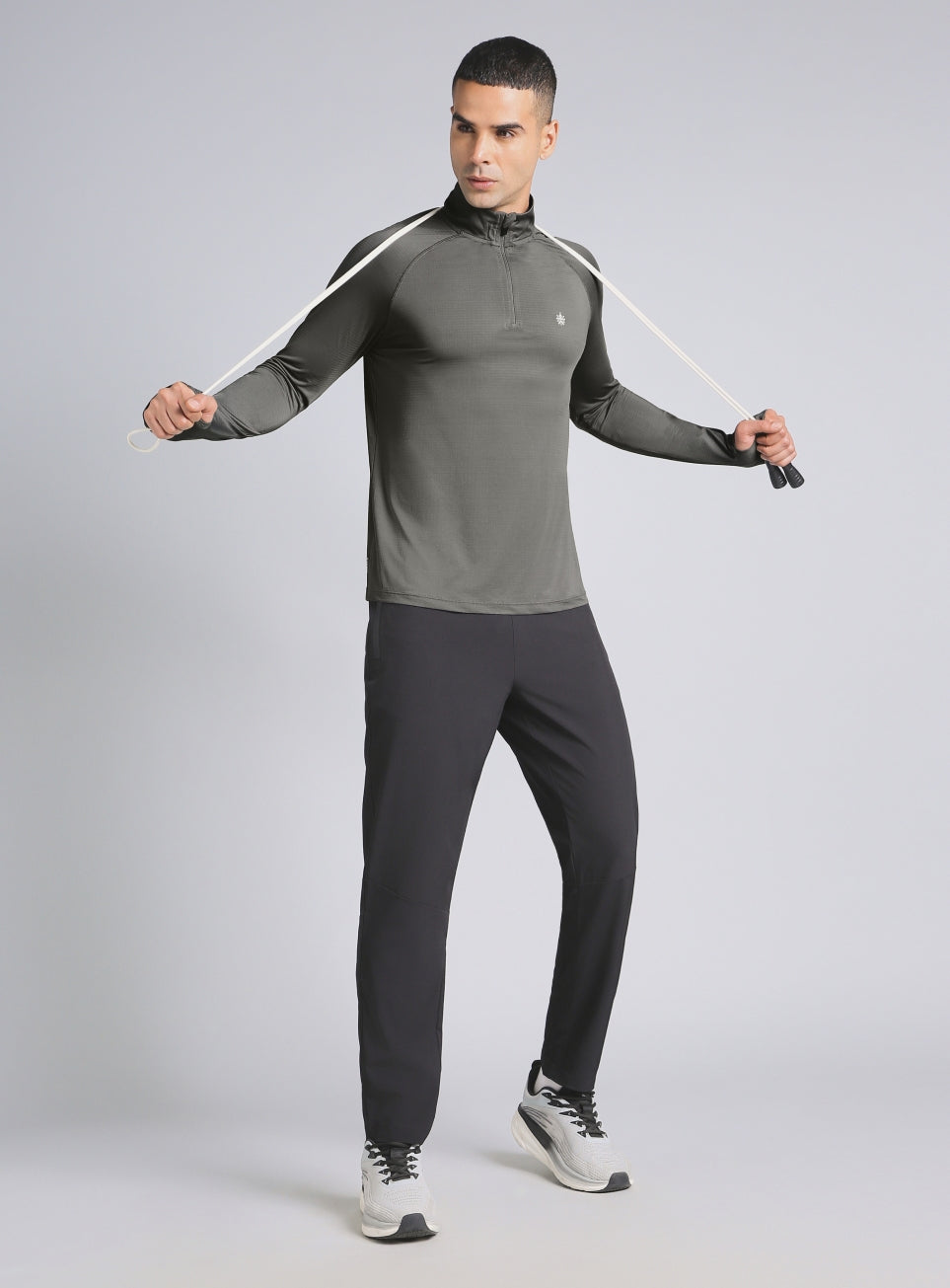 Men's Dark Grey HIIT Training Form Full Sleeve T-shirt