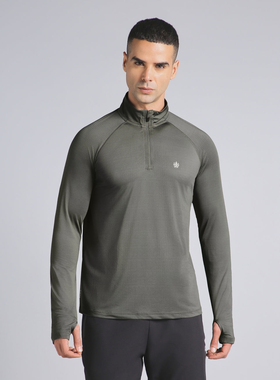 Men's Dark Grey HIIT Training Form Full Sleeve T-shirt