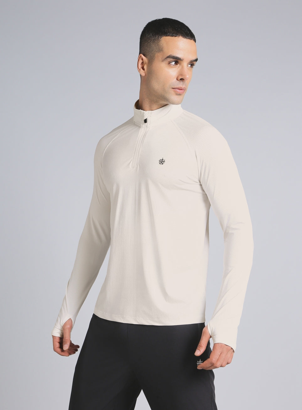 Men's Off White HIIT Training Form Full Sleeve T-shirt