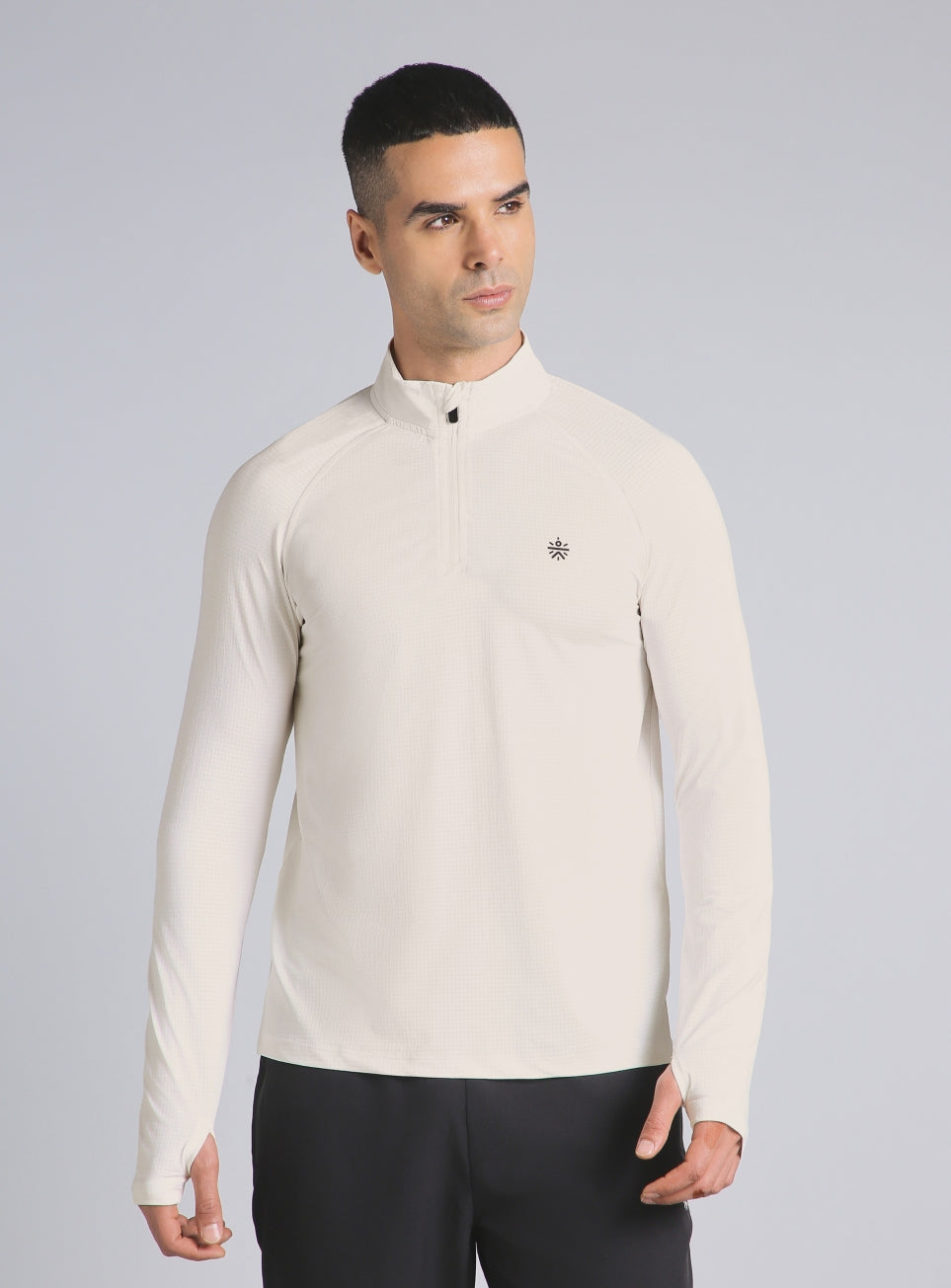 Men's Off White HIIT Training Form Full Sleeve T-shirt