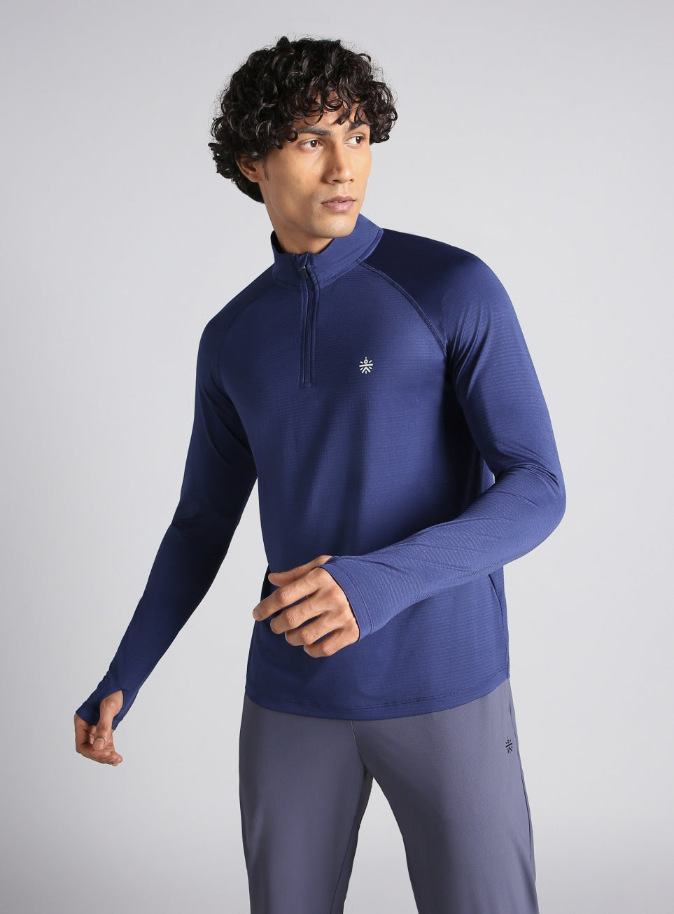 Men's Navy HIIT Training Form Full Sleeve T-shirt