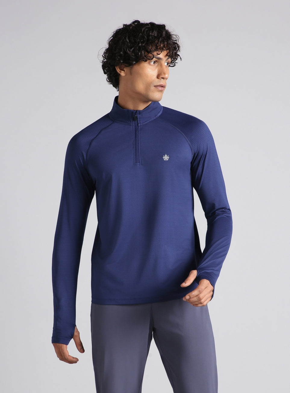 Men's Navy HIIT Training Form Full Sleeve T-shirt